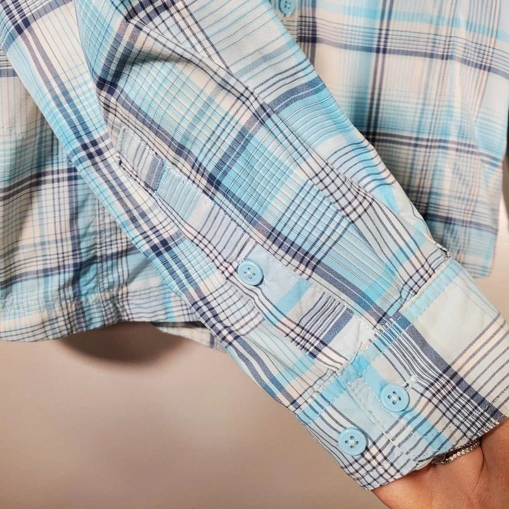 Columbia Silver Ridge Plaid Long Sleeve Shirt Blue Size Small - Picture 4 of 13